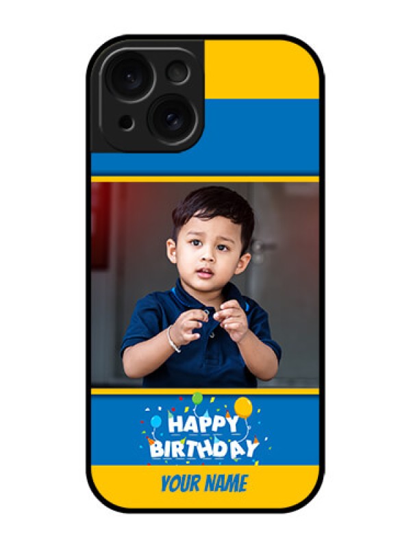 Custom Apple iPhone 15 Custom Glass Phone Case - Birthday Wishes Design