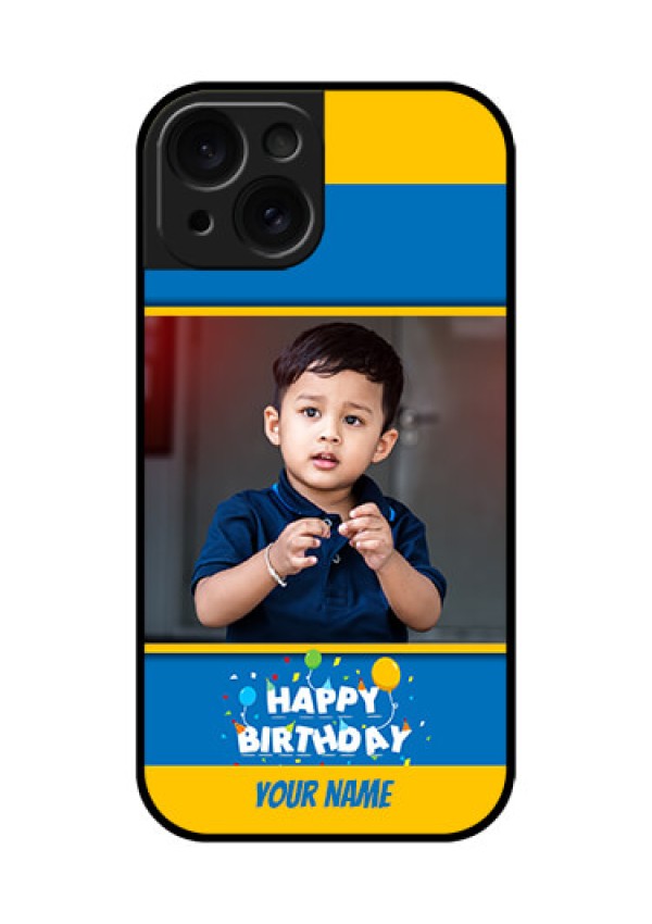 Apple iPhone 15 Custom Glass Phone Case - Birthday Wishes Design