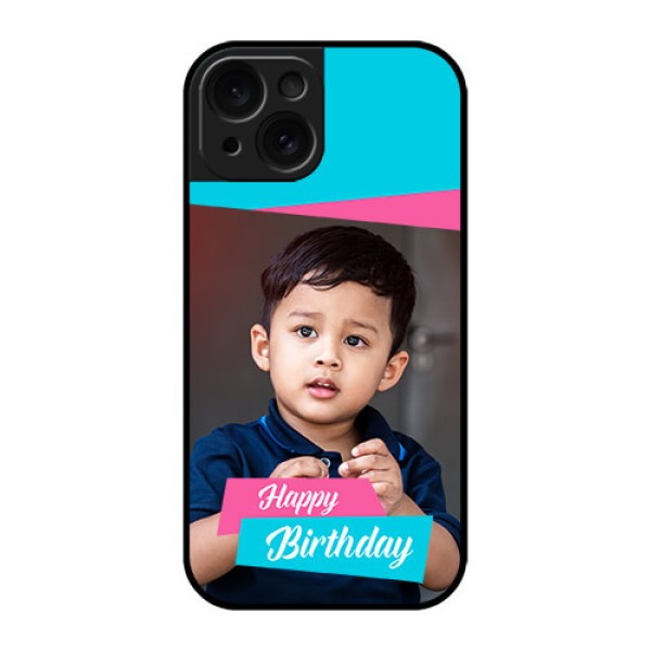 Apple iPhone 15 Custom Glass Phone Case - Image Holder With 2 Color Design Apple iPhone 15 Custom Glass Phone Case - Image Holder With 2 Color Design