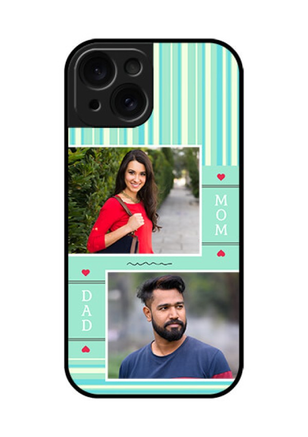 Apple iPhone 15 Custom Glass Phone Case - Mom & Dad Pic Design