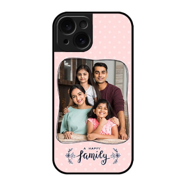 Apple iPhone 15 Custom Glass Phone Case - Family With Dots Design