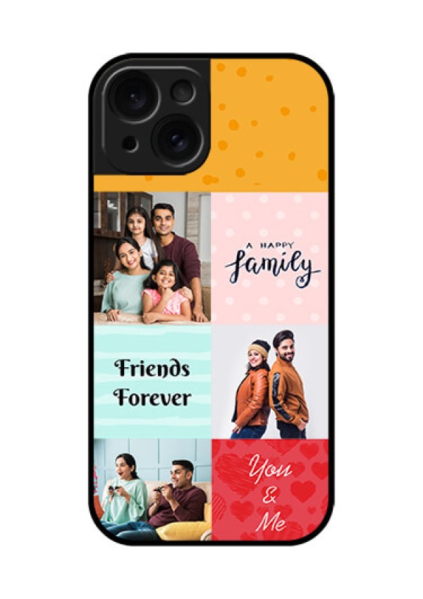 Apple iPhone 15 Custom Glass Phone Case - Images With Quotes Design