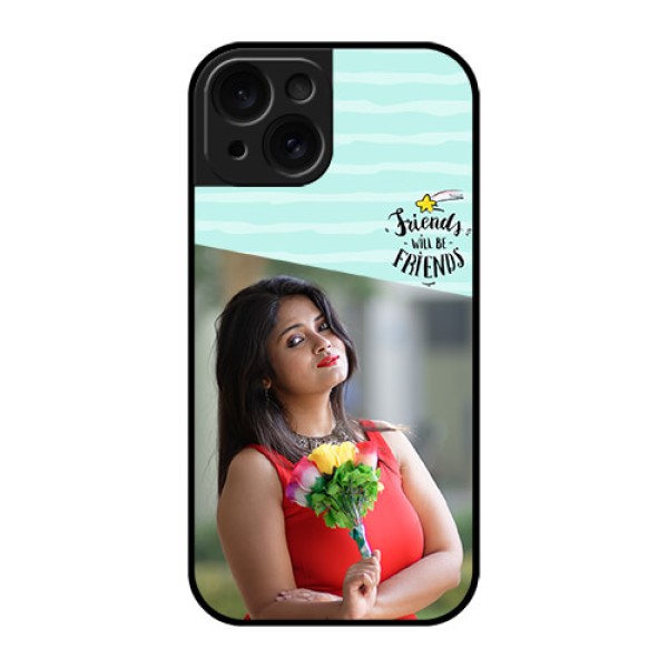 Apple iPhone 15 Custom Glass Phone Case - Friends Picture Icon Design Apple iPhone 15 Custom Glass Phone Case - Friends Picture Icon Design