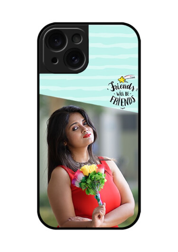 Apple iPhone 15 Custom Glass Phone Case - Friends Picture Icon Design