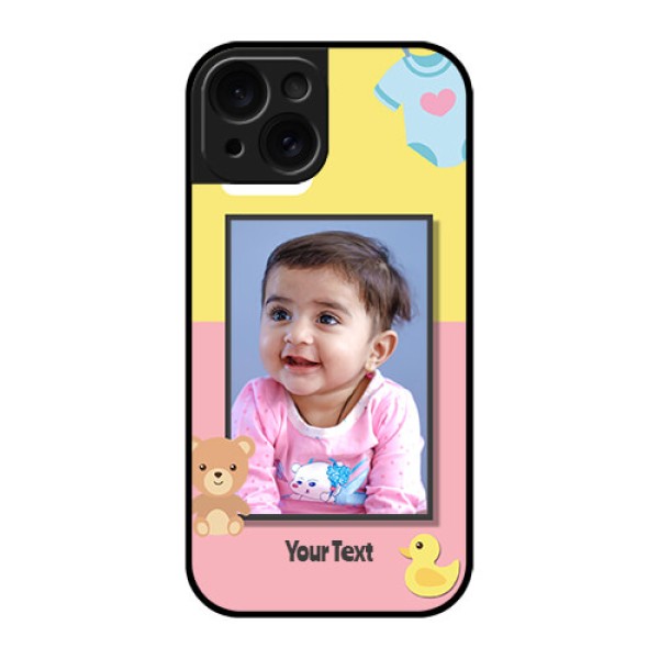Apple iPhone 15 Custom Glass Phone Case - Kids 2 Color Design
