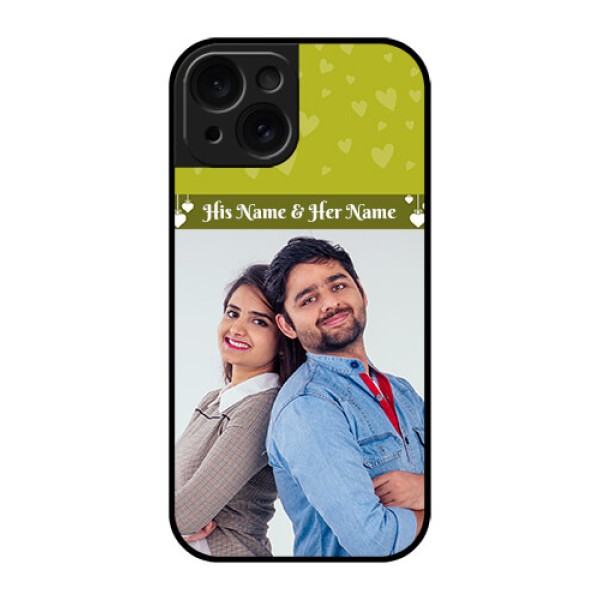 Apple iPhone 15 Custom Glass Phone Case - You & Me Heart Design