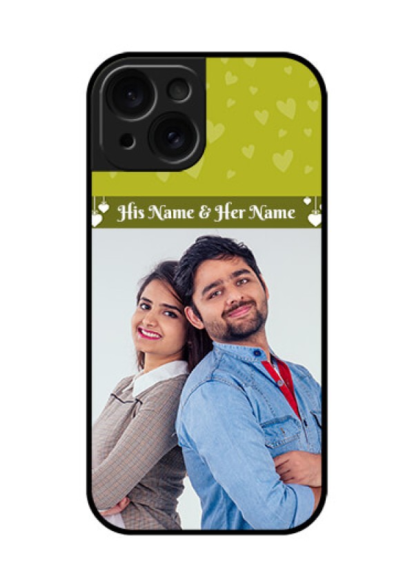 Apple iPhone 15 Custom Glass Phone Case - You & Me Heart Design