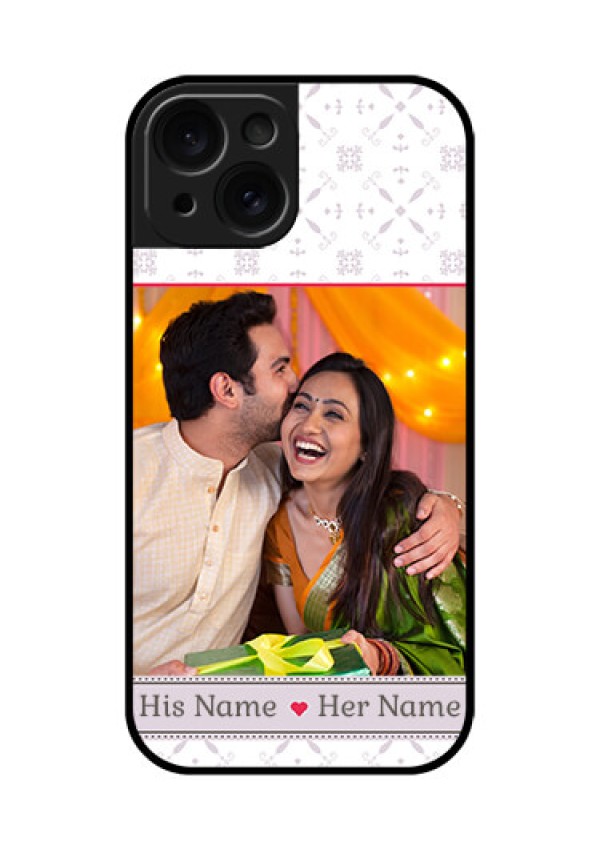 Apple iPhone 15 Custom Glass Phone Case - With Photo And Ethnic Design