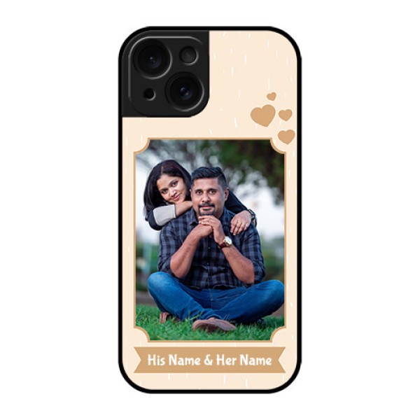 Apple iPhone 15 Custom Glass Phone Case - With Confetti Love Design Apple iPhone 15 Custom Glass Phone Case - With Confetti Love Design
