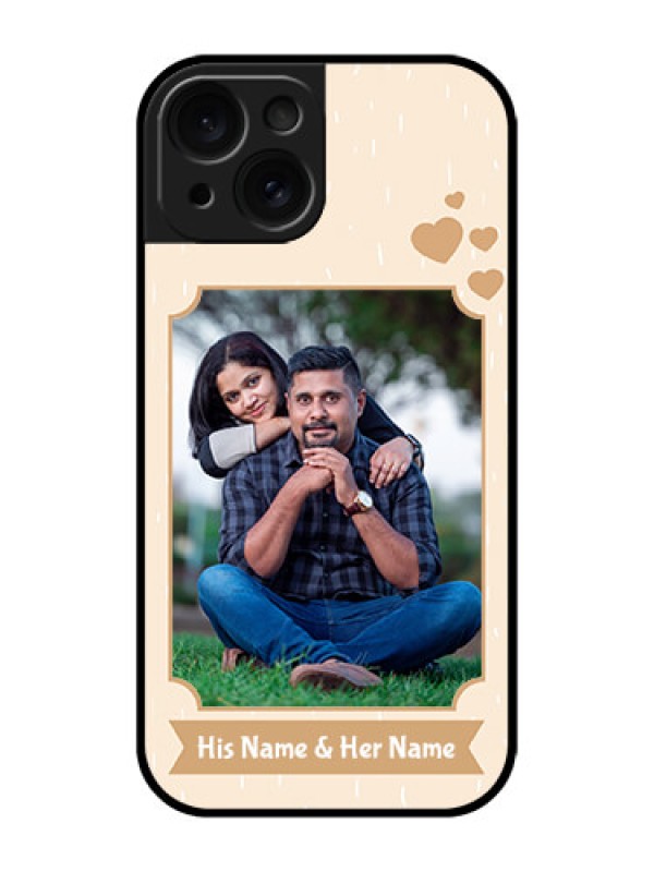 Custom Apple iPhone 15 Custom Glass Phone Case - With Confetti Love Design