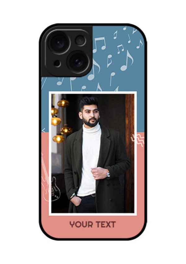 Apple iPhone 15 Custom Glass Phone Case - With Color Musical Note Design