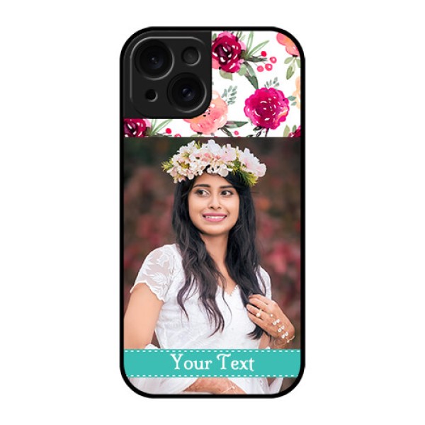 Apple iPhone 15 Custom Glass Phone Case - Water Colors Floral Design