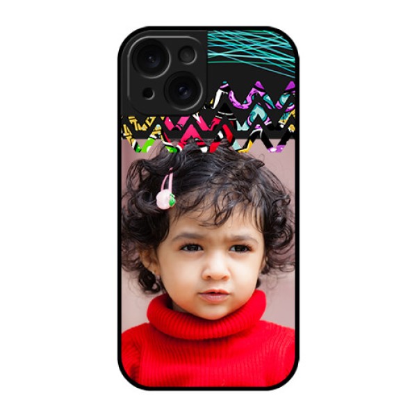 Apple iPhone 15 Custom Glass Phone Case - Neon Abstract Design
