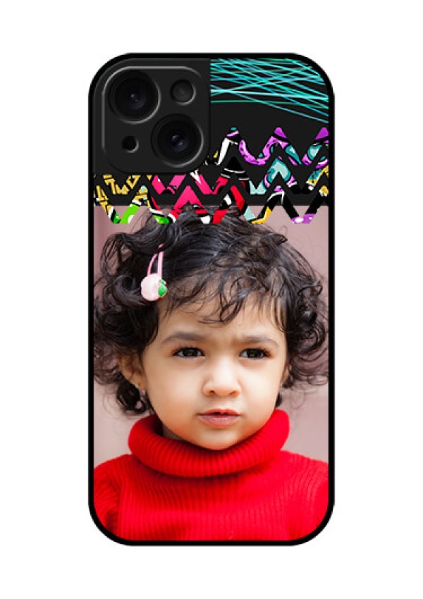 Apple iPhone 15 Custom Glass Phone Case - Neon Abstract Design
