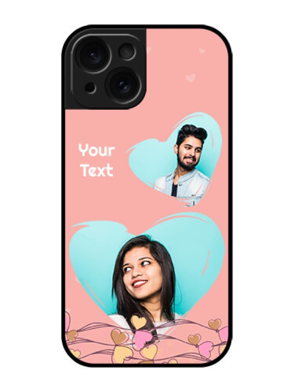 Custom Apple iPhone 15 Custom Glass Phone Case - Love Doodle Design