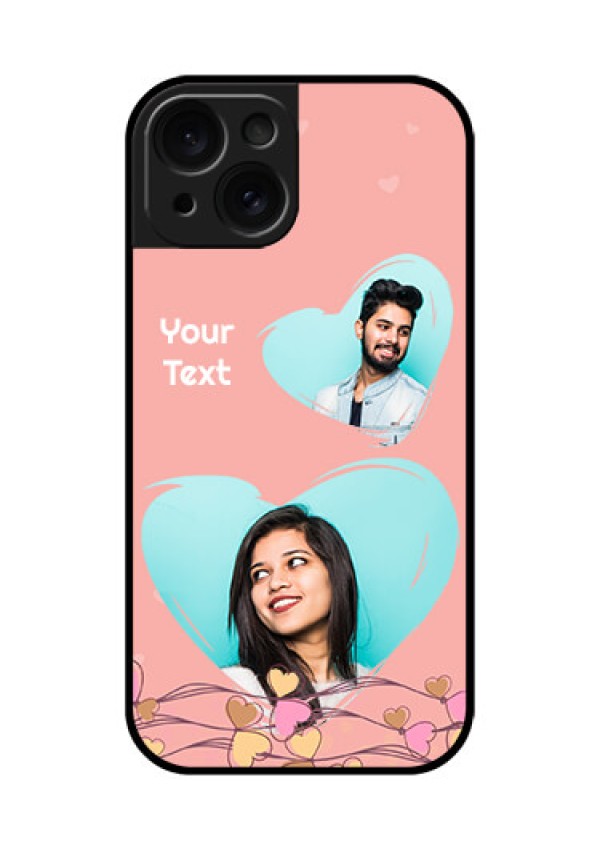 Apple iPhone 15 Custom Glass Phone Case - Love Doodle Design