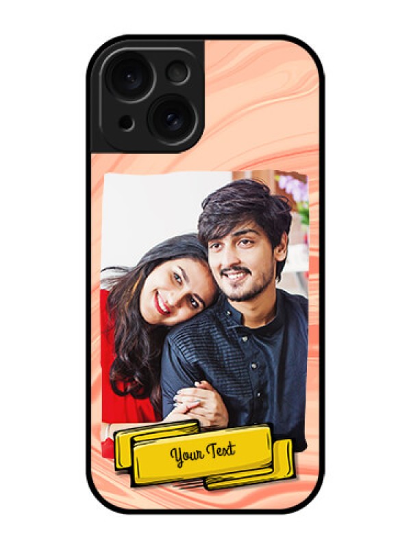 Custom Apple iPhone 15 Custom Glass Phone Case - Marble Texture Design