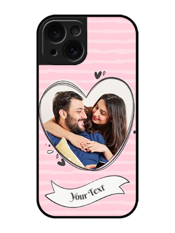 Custom Apple iPhone 15 Custom Glass Phone Case - Vintage Heart Design