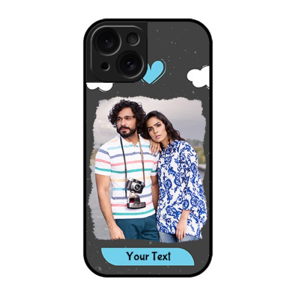 Apple iPhone 15 Custom Glass Phone Case - Splashes With Love Doodles Design Apple iPhone 15 Custom Glass Phone Case - Splashes With Love Doodles Design
