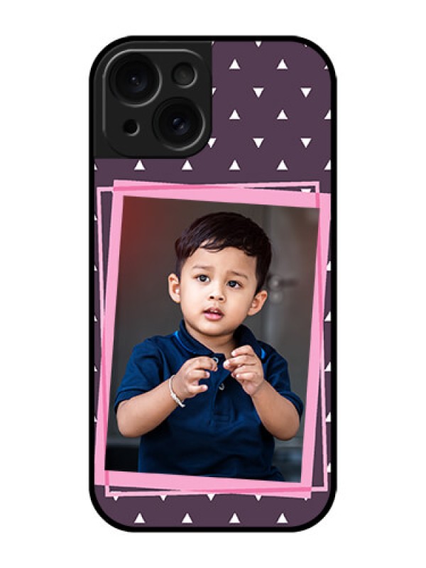 Custom Apple iPhone 15 Custom Glass Phone Case - Triangle Pattern Dotted Design