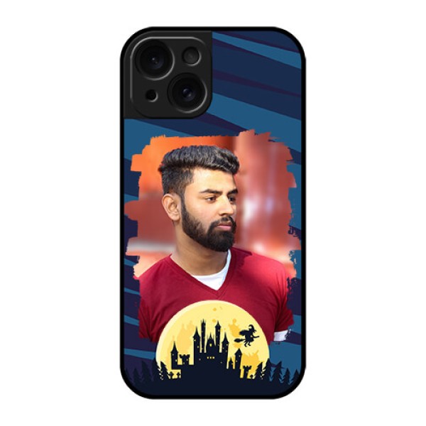 Apple iPhone 15 Custom Glass Phone Case - Halloween Witch Design Apple iPhone 15 Custom Glass Phone Case - Halloween Witch Design
