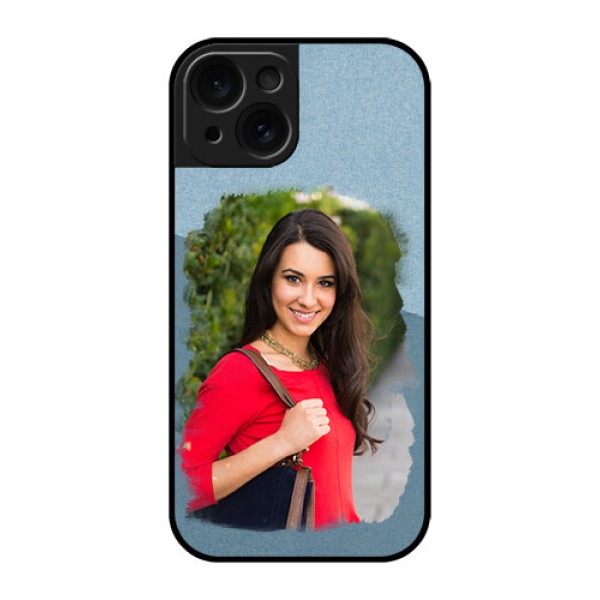 Apple iPhone 15 Custom Glass Phone Case - Grunge Line Art Design Apple iPhone 15 Custom Glass Phone Case - Grunge Line Art Design
