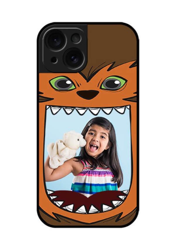 Apple iPhone 15 Custom Glass Phone Case - Owl Monster Back Case Design