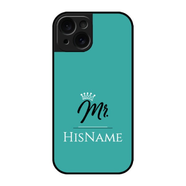 Apple iPhone 15 Custom Glass Phone Case - Mr With Name Design Apple iPhone 15 Custom Glass Phone Case - Mr With Name Design