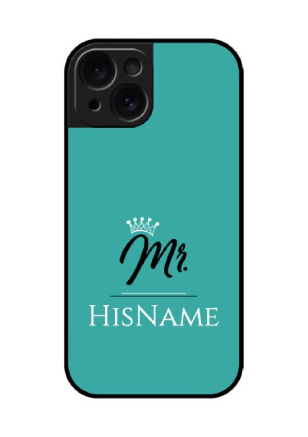 Apple iPhone 15 Custom Glass Phone Case - Mr With Name Design
