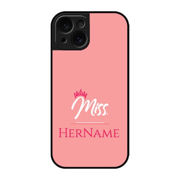 Apple iPhone 15 Custom Glass Phone Case - Mrs With Name Design