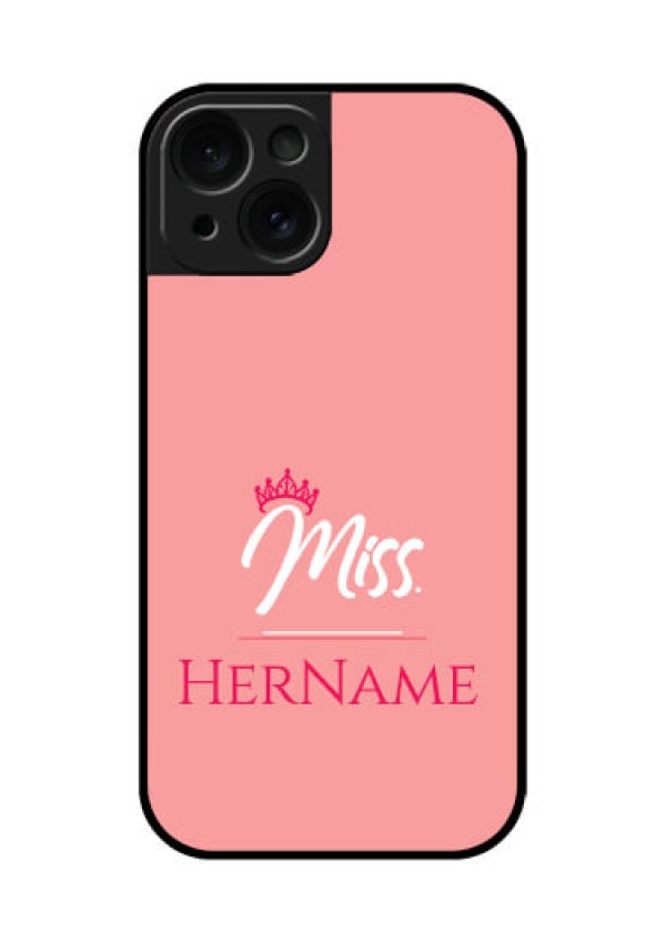 Apple iPhone 15 Custom Glass Phone Case - Mrs With Name Design