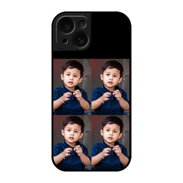Apple iPhone 15 Custom Glass Phone Case - 4 Image Holder Design
