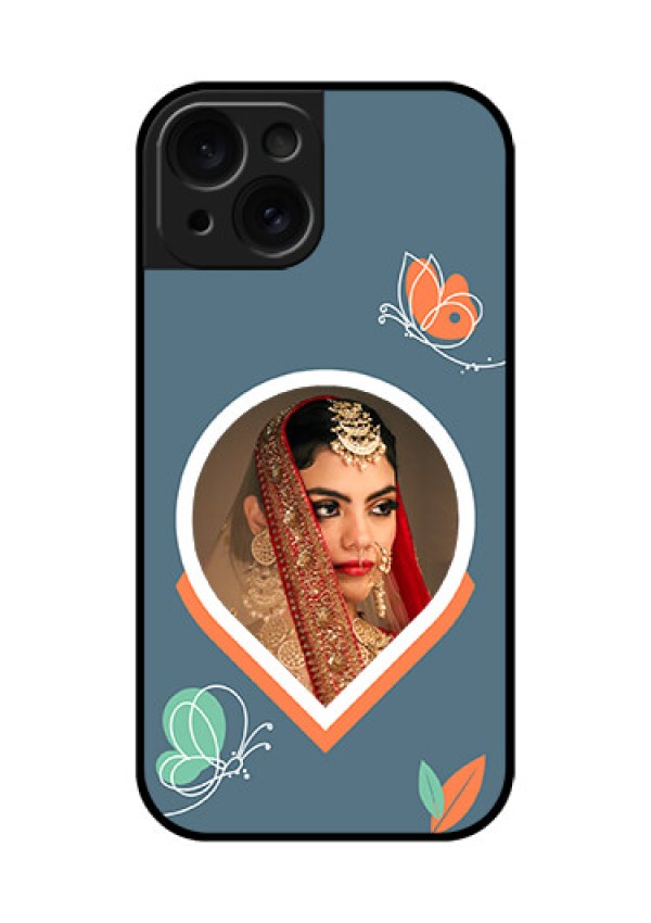 Apple iPhone 15 Custom Glass Phone Case - Droplet Butterflies Design
