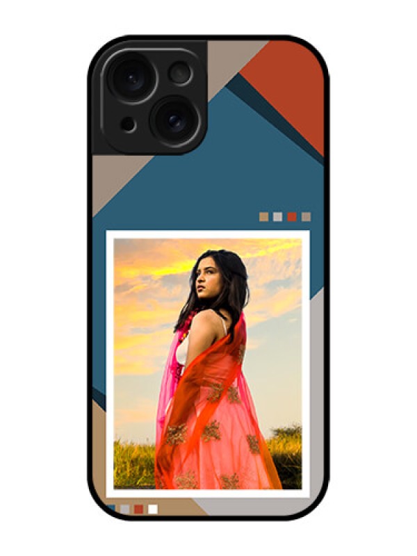 Custom Apple iPhone 15 Custom Glass Phone Case - Retro Color Pallet Design