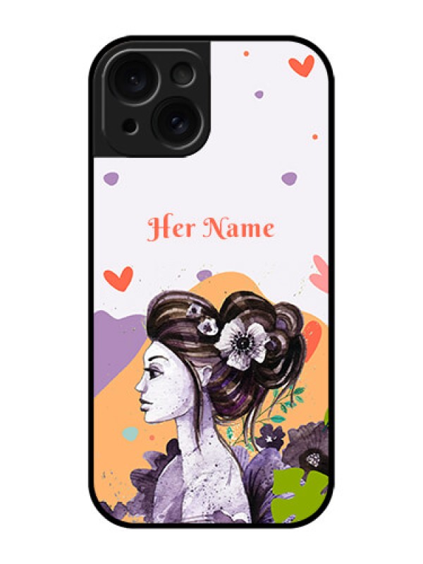 Custom Apple iPhone 15 Custom Glass Phone Case - Woman And Nature Design