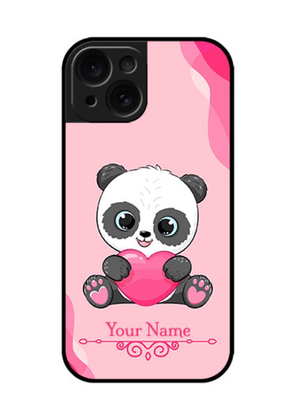 Apple iPhone 15 Custom Glass Phone Case - Cute Panda Design