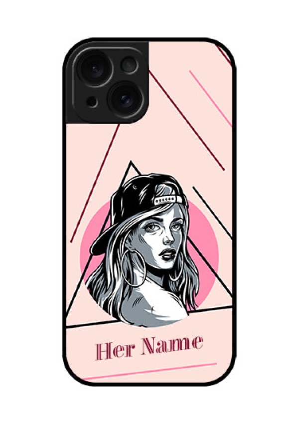 Apple iPhone 15 Custom Glass Phone Case - Rockstar Girl Design