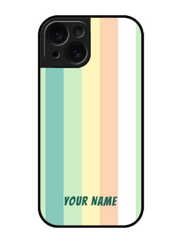 Custom Apple iPhone 15 Custom Glass Phone Case - Multi - Colour Stripes Design