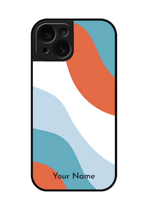 Apple iPhone 15 Custom Glass Phone Case - Coloured Waves Design
