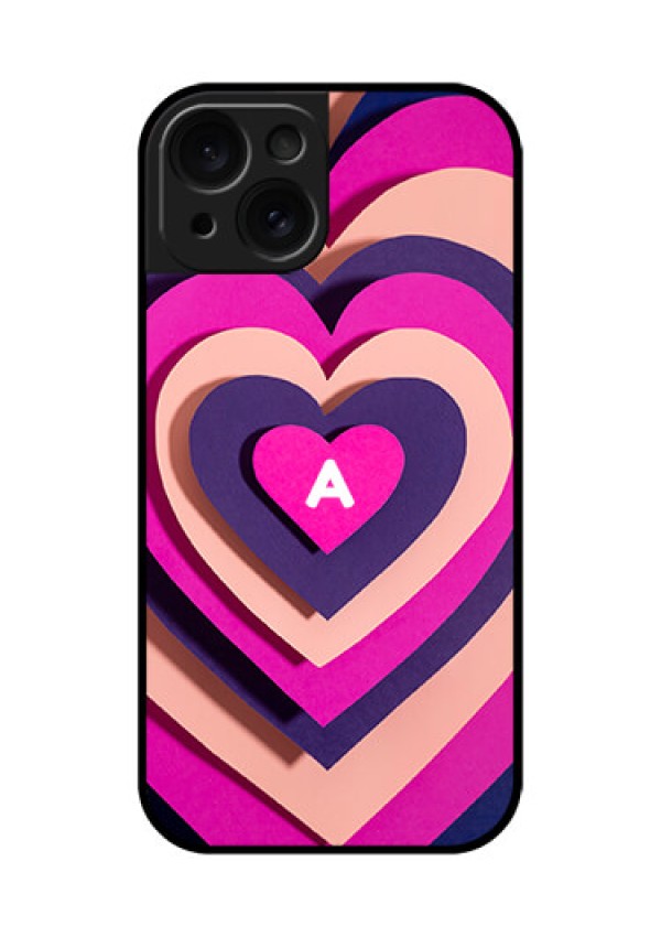 Apple iPhone 15 Custom Glass Phone Case - Cute Heart Pattern Design
