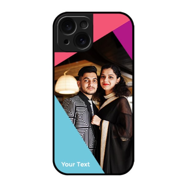 Apple iPhone 15 Custom Glass Phone Case - Stacked Triple Colour Design Apple iPhone 15 Custom Glass Phone Case - Stacked Triple Colour Design
