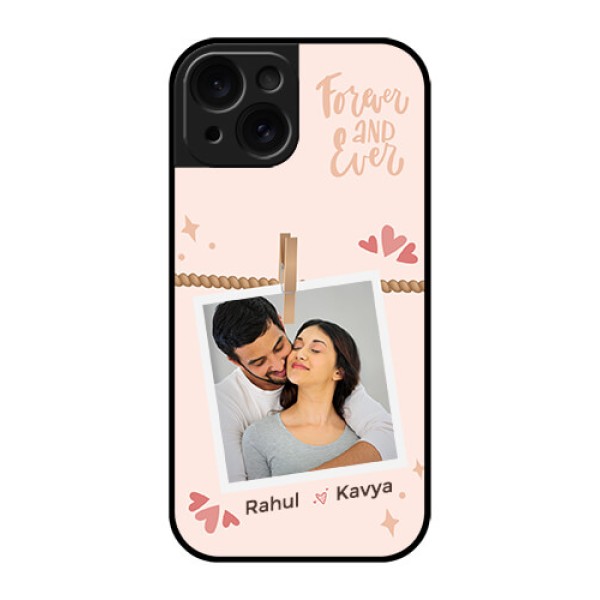 Apple iPhone 15 Custom Glass Phone Case - Forever And Ever Love Design