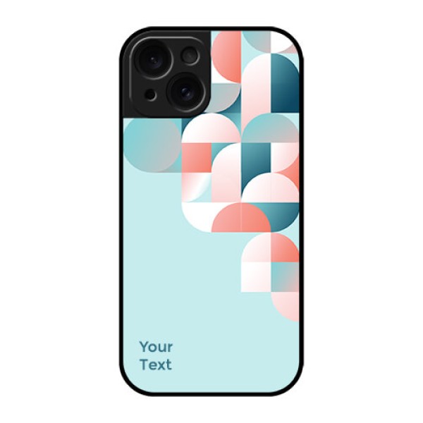 Apple iPhone 15 Custom Glass Phone Case - Stylish Semi - Circle Pattern Design Apple iPhone 15 Custom Glass Phone Case - Stylish Semi - Circle Pattern Design