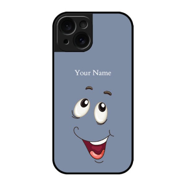 Apple iPhone 15 Custom Glass Phone Case - Laughing Cartoon Face Design Apple iPhone 15 Custom Glass Phone Case - Laughing Cartoon Face Design