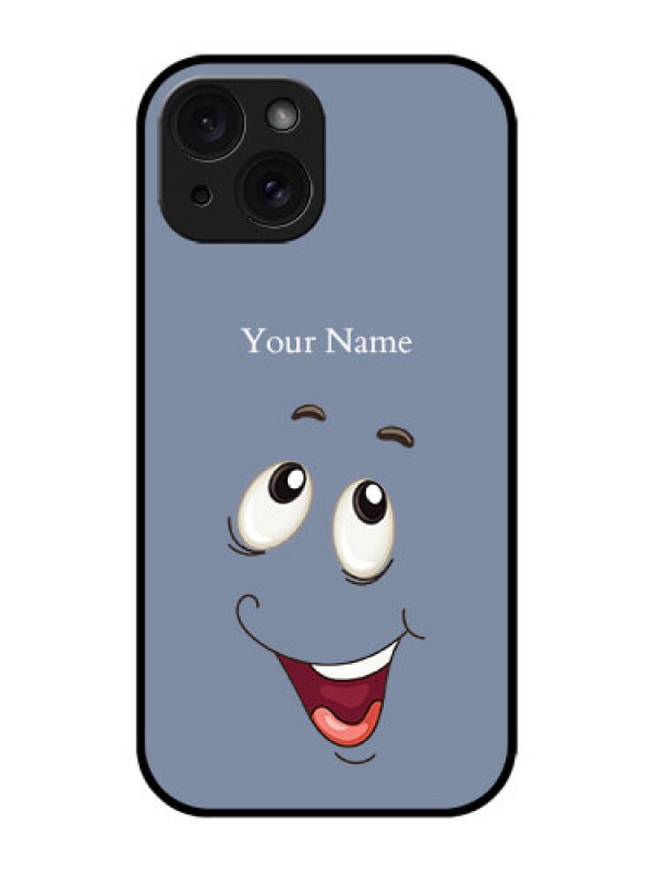 Custom Apple iPhone 15 Custom Glass Phone Case - Laughing Cartoon Face Design