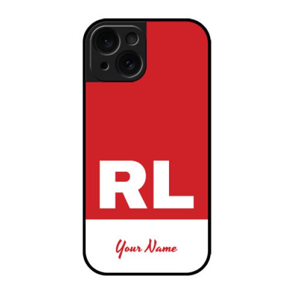 Apple iPhone 15 Custom Glass Phone Case - Dual Tone Custom Text Design Apple iPhone 15 Custom Glass Phone Case - Dual Tone Custom Text Design