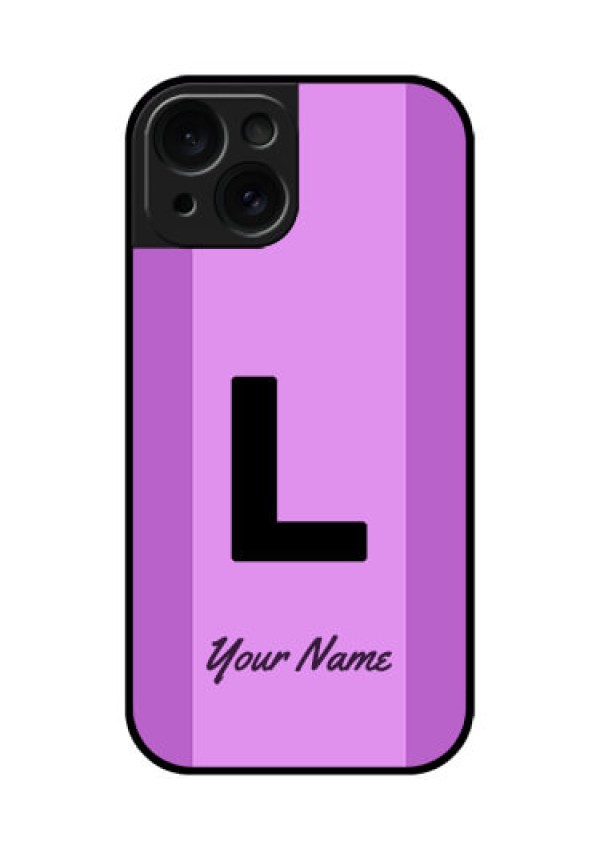 Apple iPhone 15 Custom Glass Phone Case - Tricolor Custom Text Design