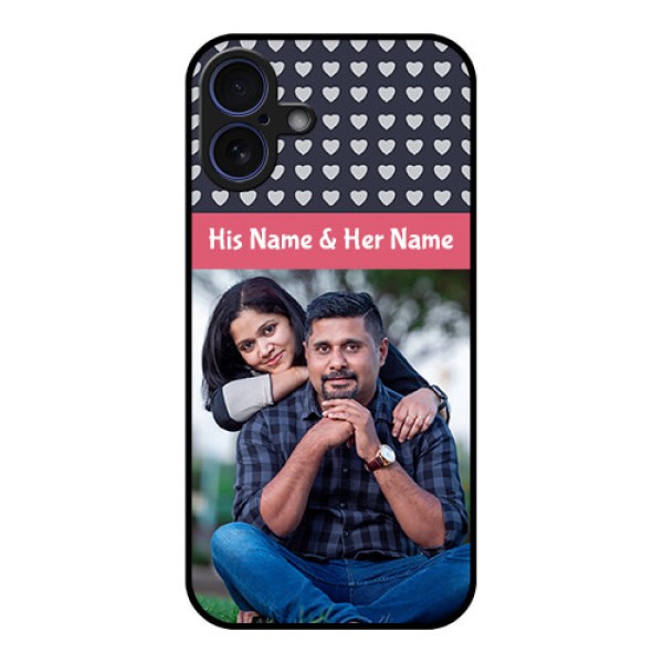 iPhone 16 Plus Custom Glass Phone Case - Love Symbols Design