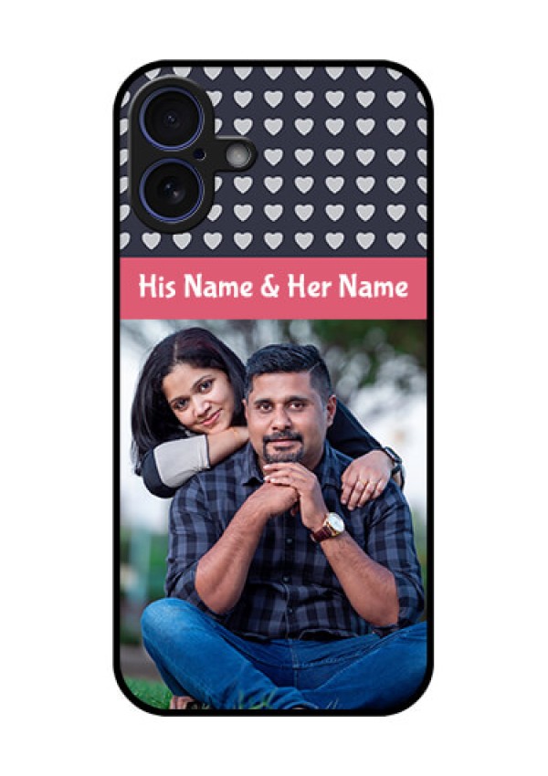 iPhone 16 Plus Custom Glass Phone Case - Love Symbols Design