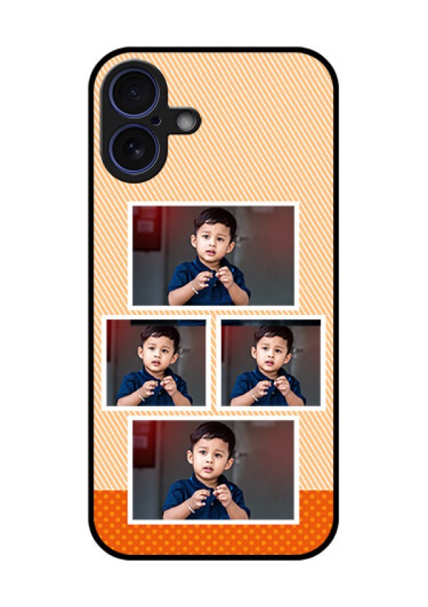 iPhone 16 Plus Custom Glass Phone Case - Bulk Photos Upload Design